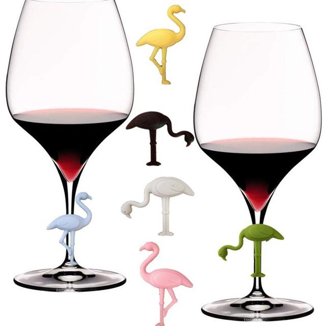 6pcs Silicone Wine Glass Marker Creative Flamingo Design Drink Charms Label  Mark Glass Identification Perfect For Parties - Labeling Supplies -  AliExpress